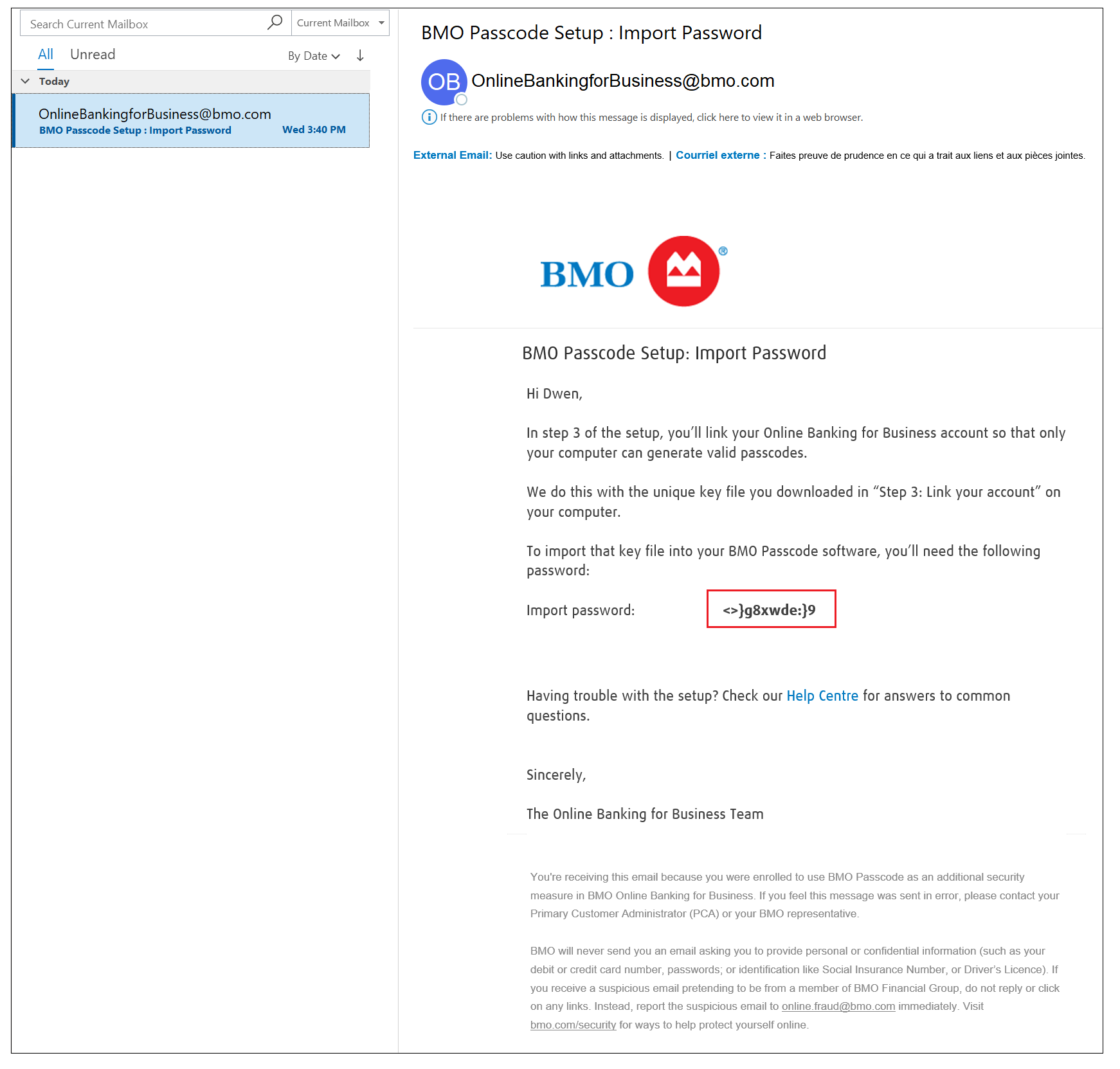 bmo passcode software